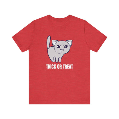 Cute Halloween Vampire Cat TShirt, Trick or Treat Shirt, Spooky Ghost Season Tee, Fun Halloween Party, Festival T-Shirt T-Shirt Printify   