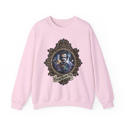 Edgar Allan Poe, Poet, Poetry Lover Sweatshirt, Book Lover, Halloween, Haunting Gothic Gift, Light, Dark Academia, Horror Movie Sweater Sweatshirt Printify S Light Pink 