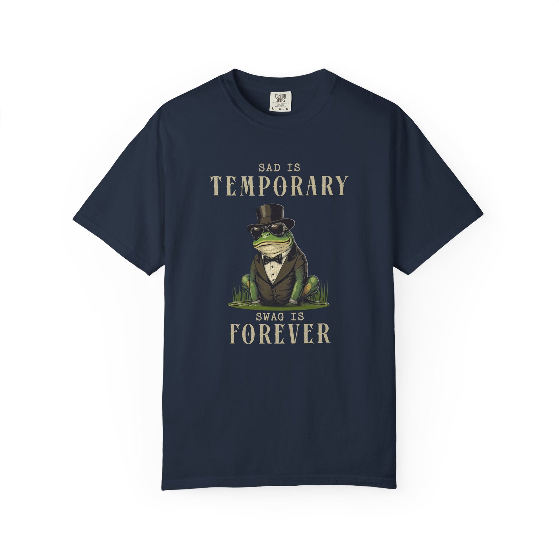Funny Frog T-Shirt Retro Self Care Froggy Meme Shirt Vintage Frog And Toad Aesthetic Frog Lover Gift For Her Birthday Viral Trendy Shirt T-Shirt Printify Navy S