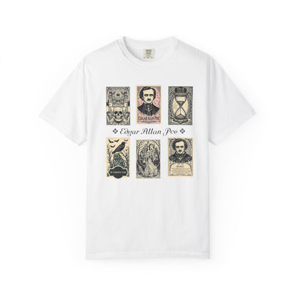 Edgar Allan Poe T-Shirt Gothic Graphic Tee The Raven Nevermore Quote Horror Literature Shirt Dark Academia Aesthetic Halloween Party Gift T-Shirt Printify White S