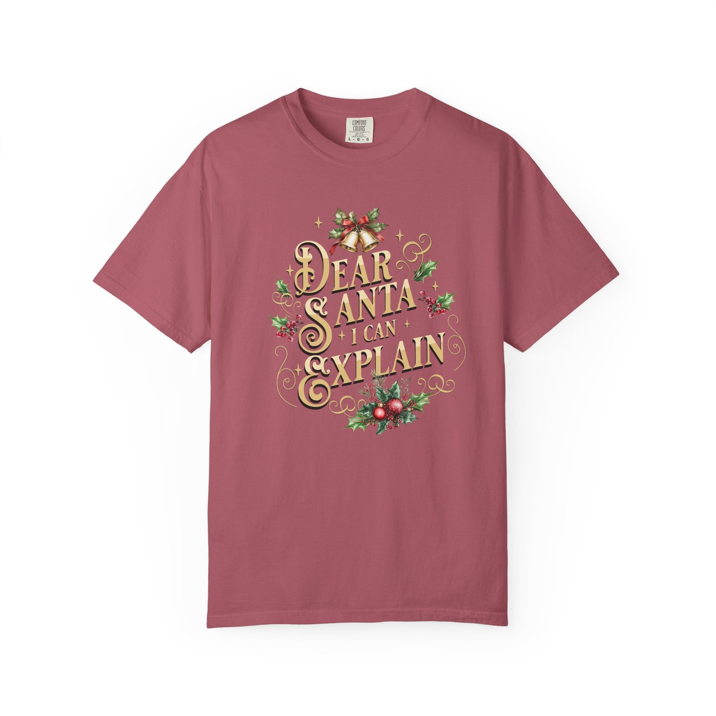 I Can Explain Christmas T-Shirt, Funny Holiday Gift, Dear Santa I'm the Reason Why Tee, Unisex Casual Wear, Festive Apparel T-Shirt Printify Crimson S
