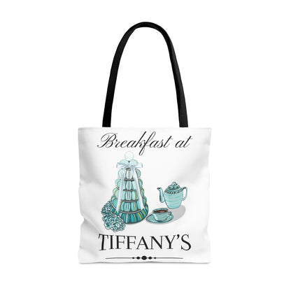 NEW Breakfast at Tiffany's Tote Bag, Classic Audrey Crew Girls Brunching Shopping Weekend Tote, Book, Library, Grocery, Vacation Travel Bag Bags Printify Large  