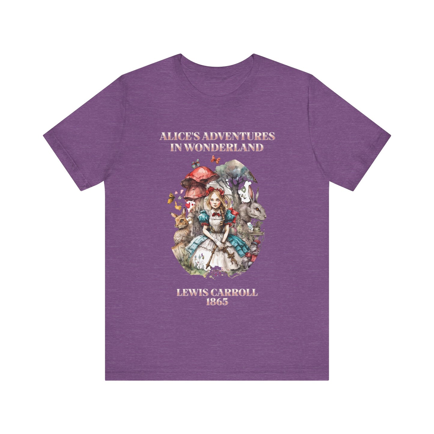 Unisex Jersey Short Sleeve Tee Alice in Wonderland T-Shirt Printify Heather Team Purple S 