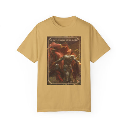 La Belle Dame Sans Merci Print T-Shirt Renaissance Renfaire Theme Merch Perfect Comfortable Medieval Festival Shirt Art History Lover Gift T-Shirt Printify Mustard S