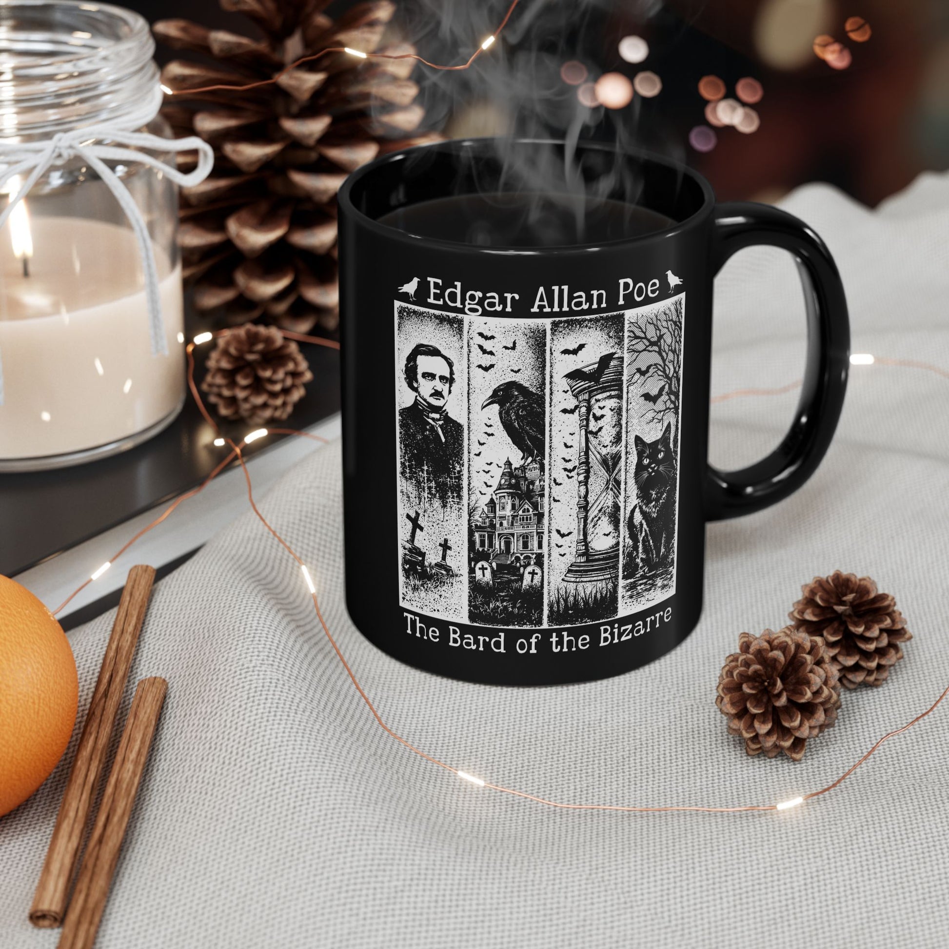 Edgar Allan Poe Mug Gothic Literary Gift For Book Lover Dark Academia Macabre Fall Coffee Cup Halloween Poetember Party Gift For Bookclub Mug Printify