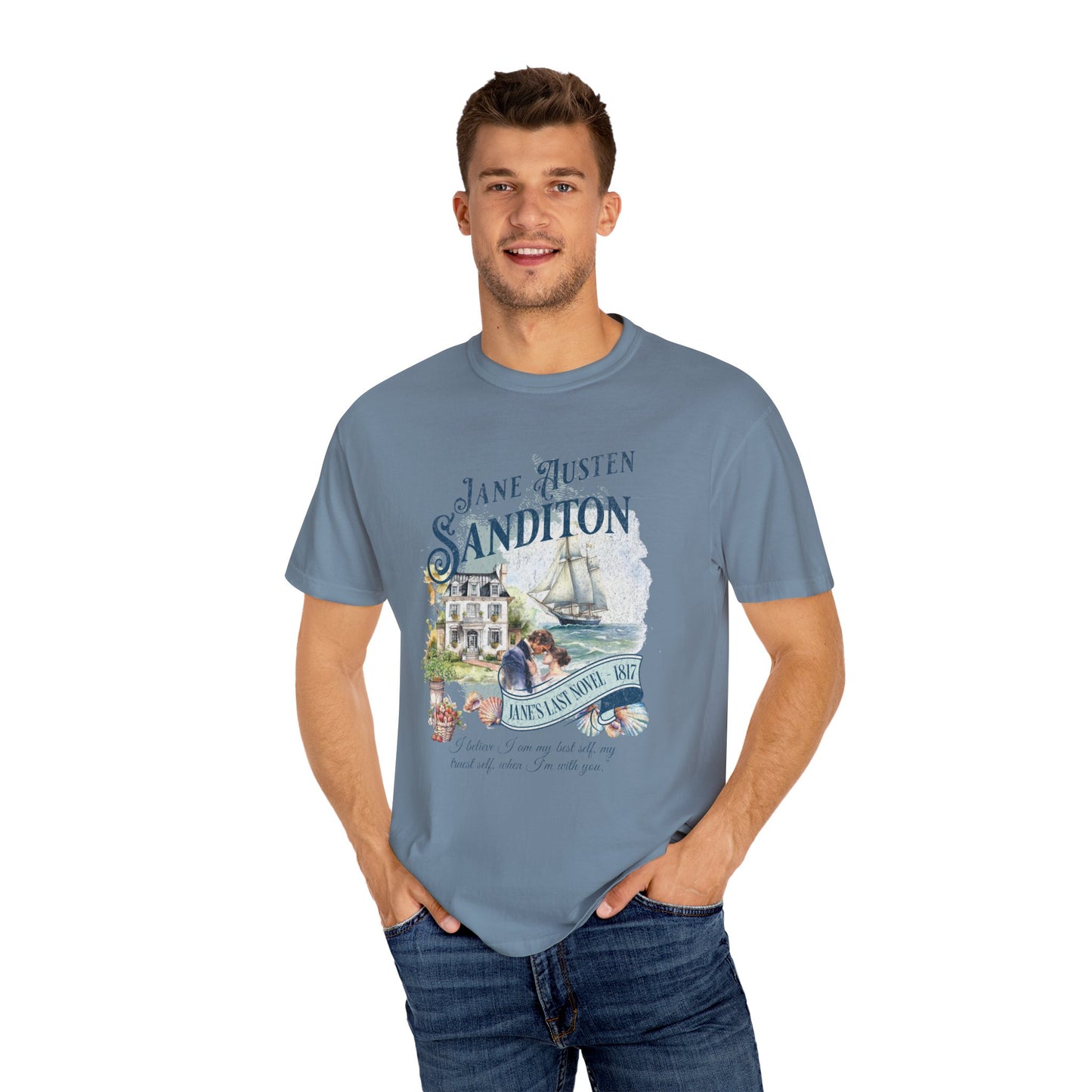 Sanditon Jane Austen Fan T-Shirt Historical Romance Reader Gift T-Shirt Printify   