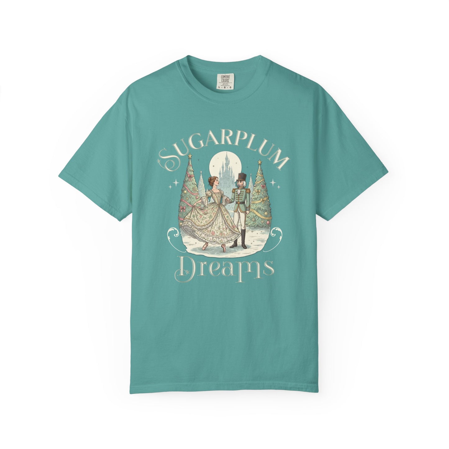 Nutcracker Ballet T-Shirt, Sugar Plum Fairy Christmas Tee, Holiday Dance Shirt, Coquette Pastel Christmas Gift T-Shirt Printify Seafoam S