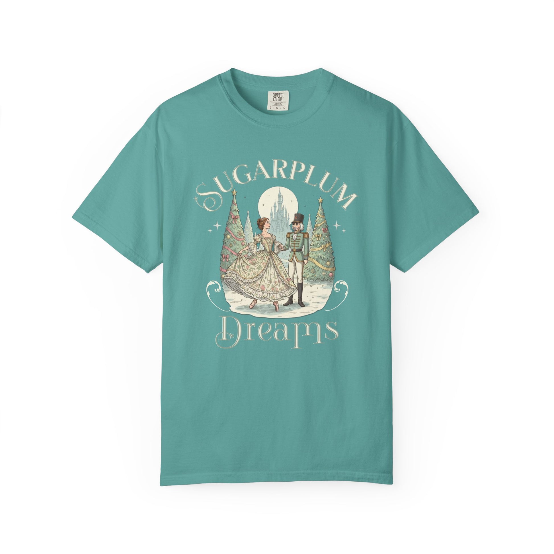 Nutcracker Ballet T-Shirt, Sugar Plum Fairy Christmas Tee, Holiday Dance Shirt, Coquette Pastel Christmas Gift T-Shirt Printify Seafoam S