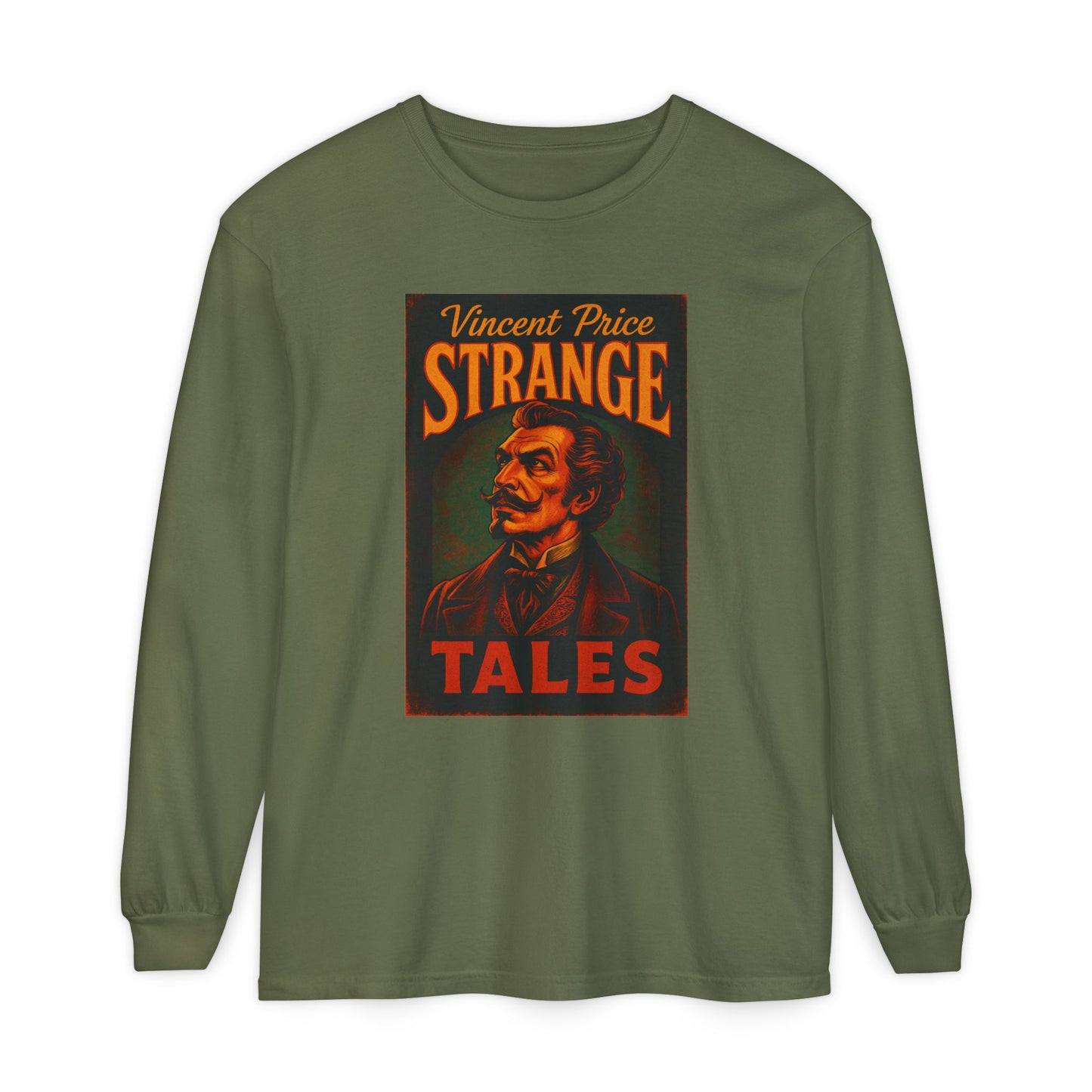 Vincent Price Strange Tales Long Sleeve T-Shirt, Vintage Horror Tee, Gothic Apparel, Halloween Costume, Retro Graphic Shirt Long-sleeve Printify Hemp S
