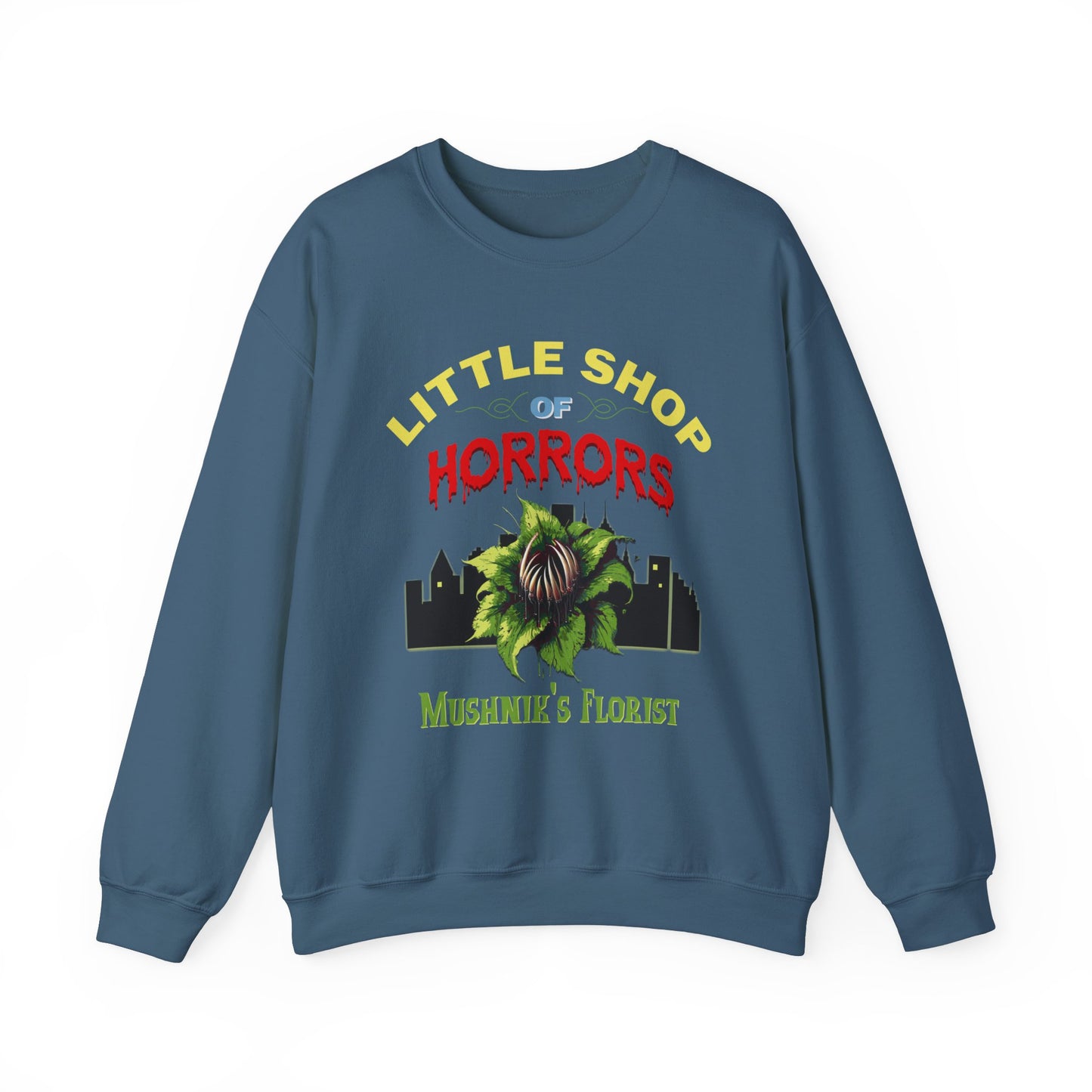 Little shop of horrors  Unisex Heavy Blend™ Crewneck Sweatshirt Sweatshirt Printify S Indigo Blue 