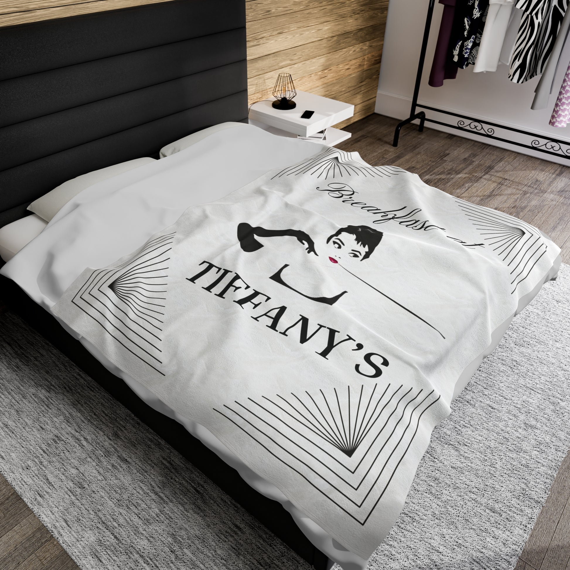 Breakfast at Tiffany's T & Co Throw Blanket, Soft Classic Audrey Hepburn, Book Lover Reading, Movie Watching Blanket, Truman Capote Fan Gift All Over Prints Printify   