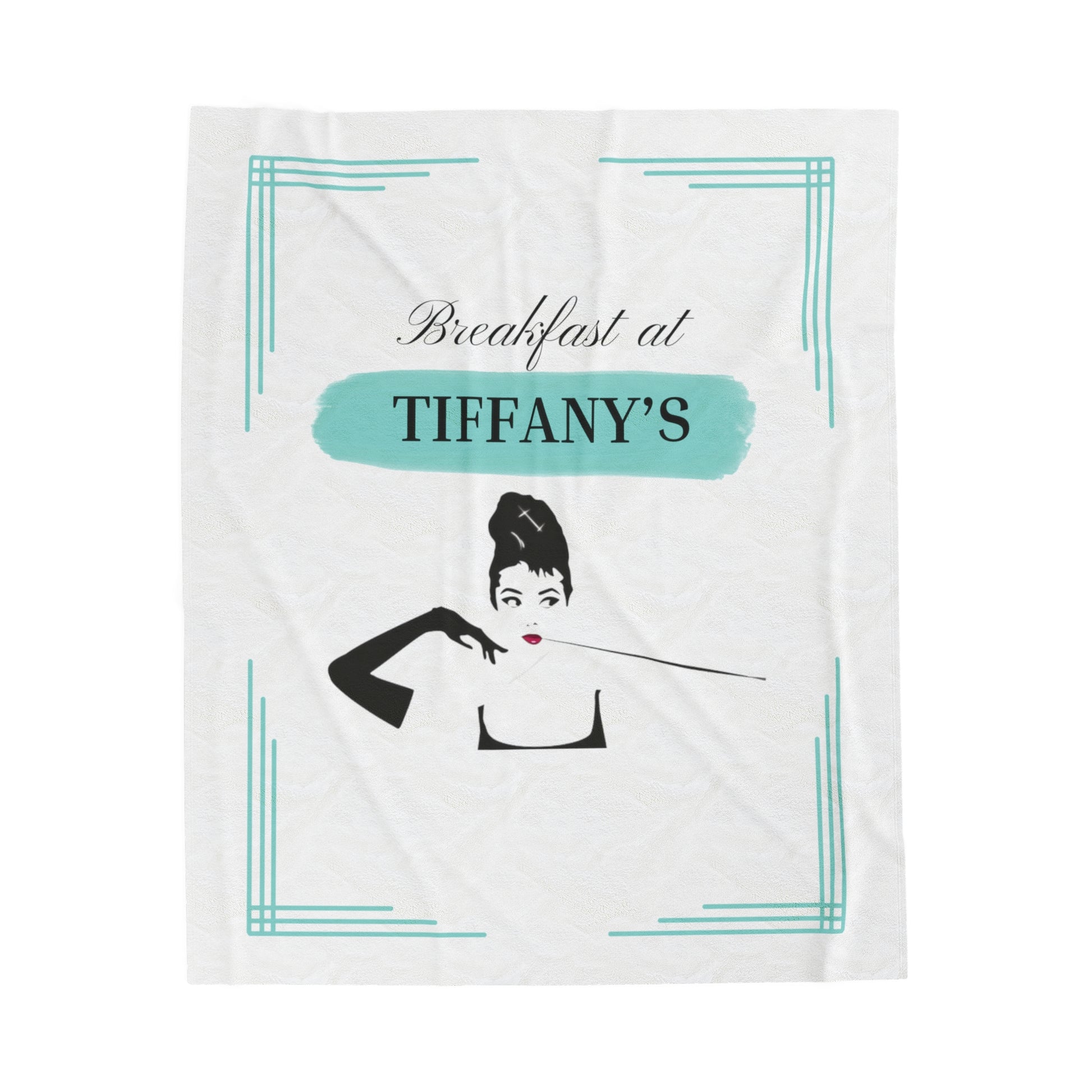 Breakfast at Tiffany's T & Co Throw Blanket, Soft Classic Audrey Hepburn, Book Lover Reading, Movie Watching Blanket, Truman Capote Fan Gift All Over Prints Printify 50" × 60"  