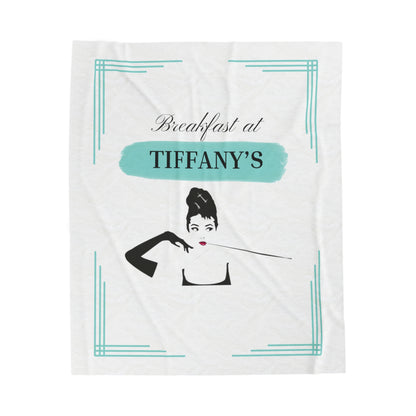 Breakfast at Tiffany's T & Co Throw Blanket, Soft Classic Audrey Hepburn, Book Lover Reading, Movie Watching Blanket, Truman Capote Fan Gift All Over Prints Printify 50" × 60"  