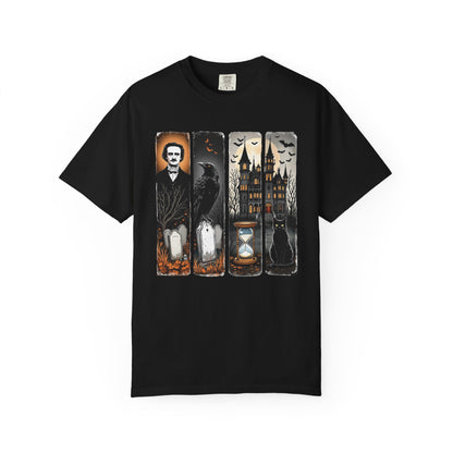 Edgar Allan Poe T-Shirt Gothic Graphic Tee The Raven Nevermore Quote Horror Literature Shirt Dark Academia Aesthetic Halloween Party Gift T-Shirt Printify Black S