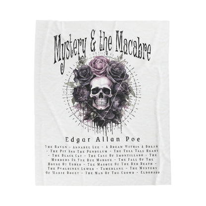 Edgar Allan Poe, Mystery & The Macbre Throw Blanket, Book Lover Reading Blanket, Gothic, Light, Dark Academia, Horror Movie Watching Blanket All Over Prints Printify 50" × 60"  