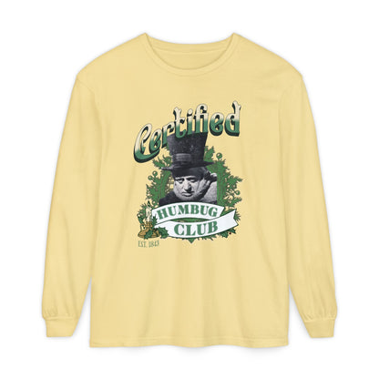 A Christmas Carol Long Sleeve T-Shirt | Vintage Humor Tee Certified Humbug Club Unisex Gift Gag Holiday Apparel Casual Outfit Long-sleeve Printify Butter S