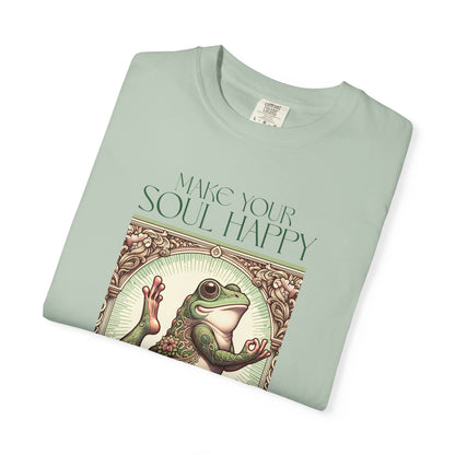 Green Yoga Frog Make Your Soul Happy Unisex T-Shirt, Casual Wear, Highlander Fan Gift,