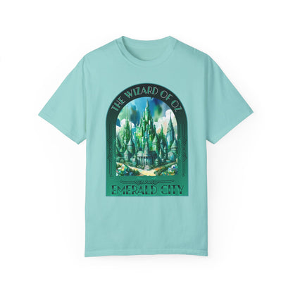 Emerald City T-Shirt, Wizard of Oz Tee, Garment-Dyed Unisex Shirt, Magical T-Shirt, Fantasy Apparel, Gifts for Broadway and Theatre Fans T-Shirt Printify Chalky Mint S 