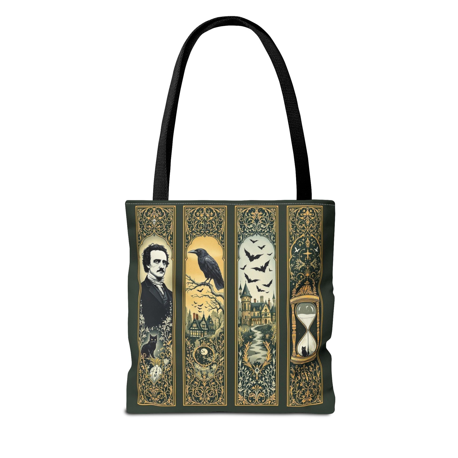 Edgar Allan Poe Tote Bag Gothic Literary Gift for Book Lover Dark Academia Macabre Accessory Halloween Tote Fall School Bag for Poetember Bags Printify
