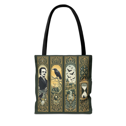 Edgar Allan Poe Tote Bag Gothic Literary Gift for Book Lover Dark Academia Macabre Accessory Halloween Tote Fall School Bag for Poetember Bags Printify