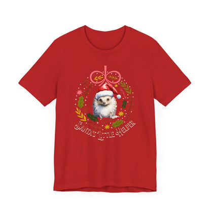 HedgeHog Christmas Shirt Cute Santa's Little Helper T-Shirt, Hedgehog Lover Gift, Merry Christmas Shirt, Country Christmas Animal Lover Gift T-Shirt Printify   