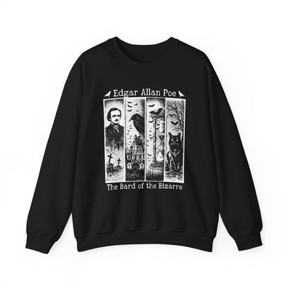 Edgar Allan Poe Sweatshirt The Raven Nevermore Gothic Horror Sweater Dark Academia Macabre Halloween Gift for Book Lovers Birthday Christmas Sweatshirt Printify Black S