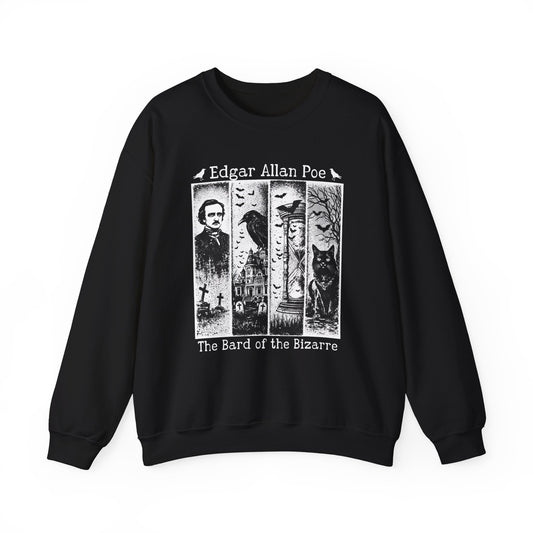 Edgar Allan Poe Sweatshirt The Raven Nevermore Gothic Horror Sweater Dark Academia Macabre Halloween Gift for Book Lovers Birthday Christmas Sweatshirt Printify Black S