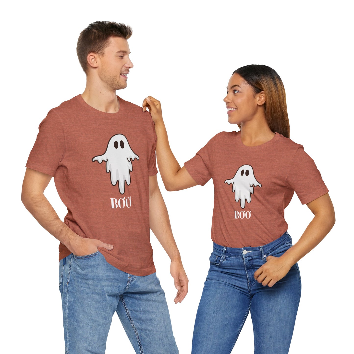 Halloween Ghost  TShirt,  Cute Ghost Shirt, Spooky Season Tee, Halloween Party T-Shirt, Autumn Style T Shirt, Trick or Treating Style, T-Shirt Printify   