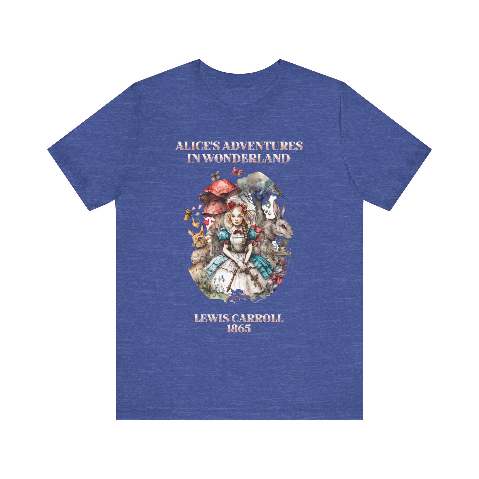 Unisex Jersey Short Sleeve Tee Alice in Wonderland T-Shirt Printify Heather True Royal S 