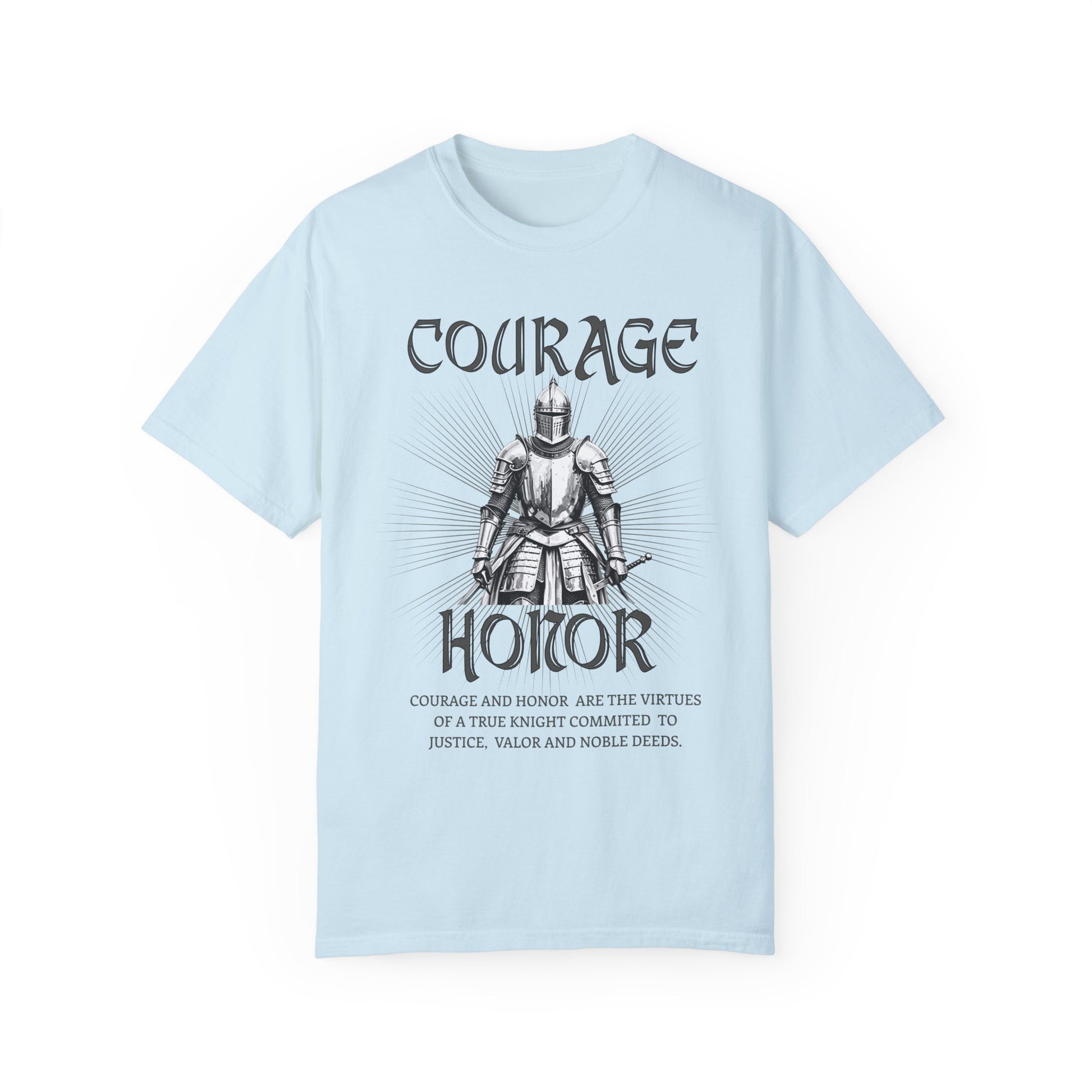Medieval Knight Courage and Honor T-shirt Renfaire Renaissance Fair Comfortable Festival Tee Perfect Gift for History Lovers Ren-faire Gift T-Shirt Printify Chambray S