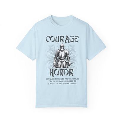 Medieval Knight Courage and Honor T-shirt Renfaire Renaissance Fair Comfortable Festival Tee Perfect Gift for History Lovers Ren-faire Gift T-Shirt Printify Chambray S