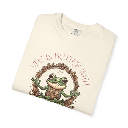 Yoga Frog Life Is Better With Yoga Unisex T-Shirt, Casual Wear, Highlander Fan Gift, T-Shirt Printify