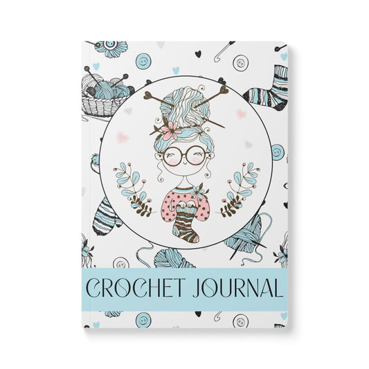 Custom Crochet Project Planner Crochet Tracker Crochet Journal Organize Hooks Yarn And Supplies Crochet Gift For Mom Birthday Crafter Gift Paper products Printify 100 pages (50 sheets) Ruled line 5.75" x 8"