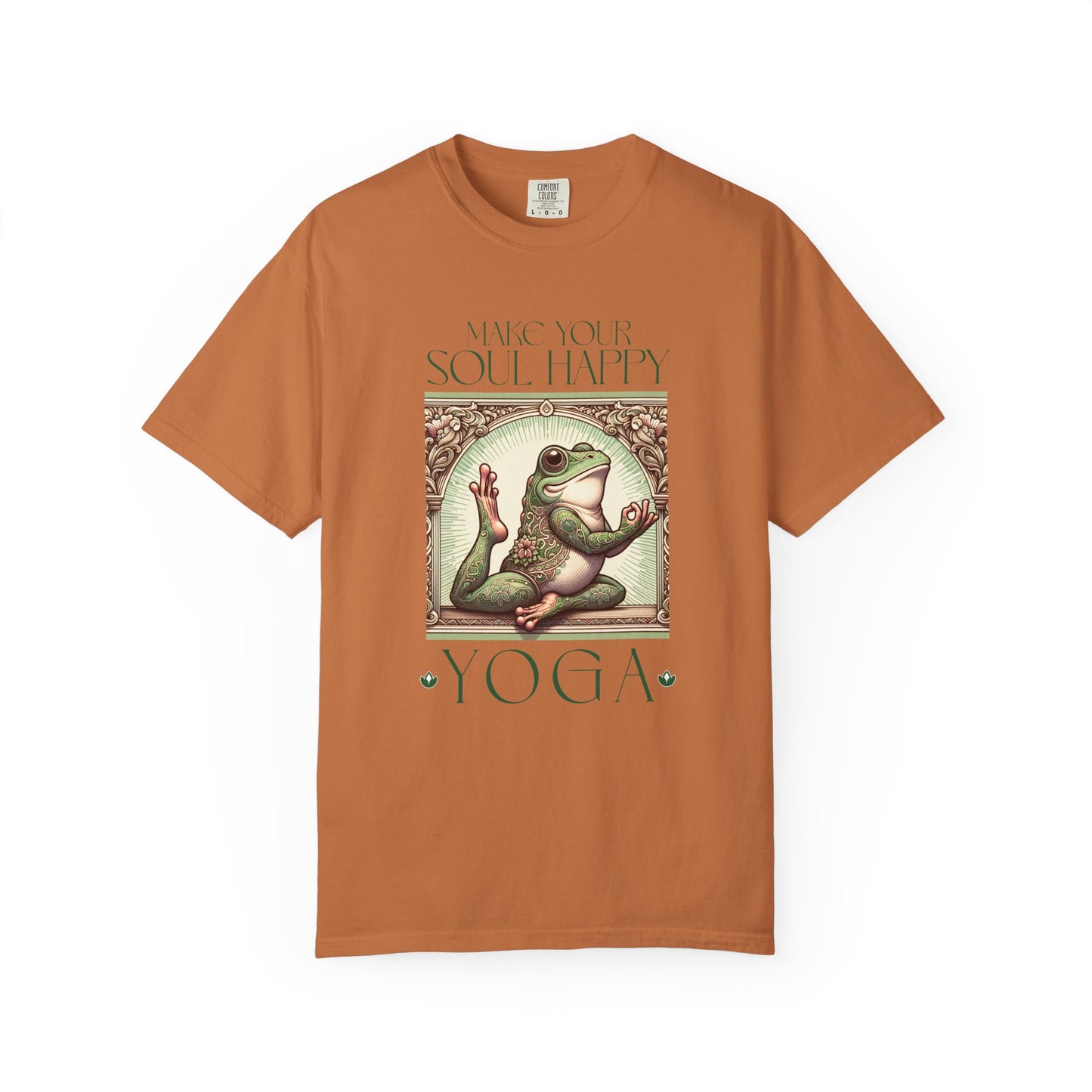 Yoga Frog Make Your Soul Happy Green Unisex T-Shirt, Casual Wear, Highlander Fan Gift, Comfortable Graphic Tee T-Shirt Printify Yam S