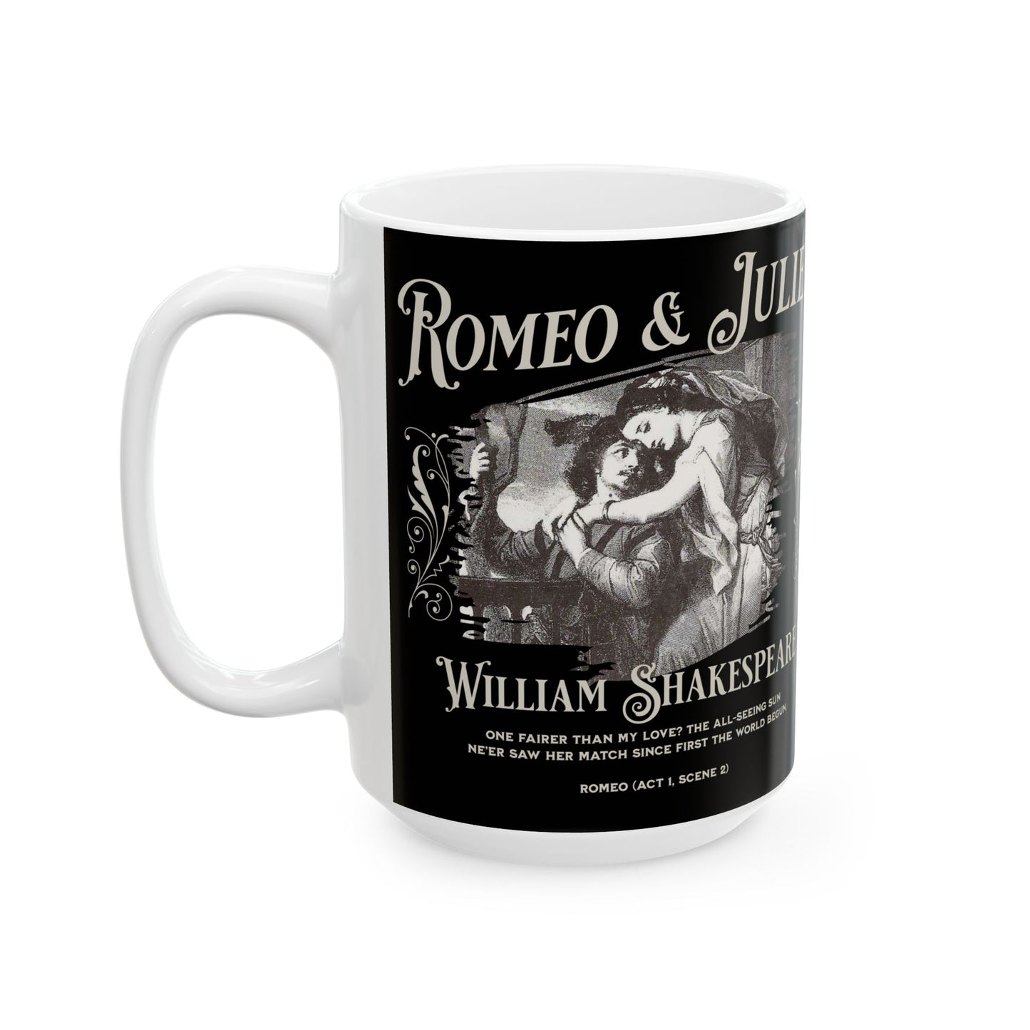 Romeo & Juliet Coffee Mug William Shakespeare Fan Gift For Theatre Lovers Dark Academia Gift Bookish Merch Playwrite Actor Gift For Birthday Mug Printify   