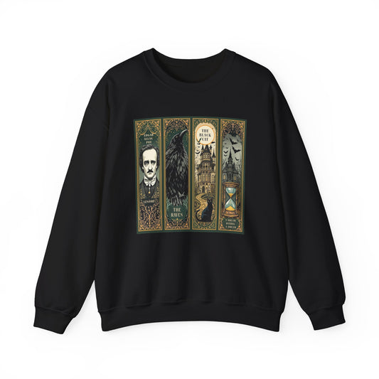 Edgar Allan Poe Sweatshirt The Raven Nevermore Gothic Horror Sweater Dark Academia Macabre Halloween Gift for Book Lovers Birthday Christmas Sweatshirt Printify Black S