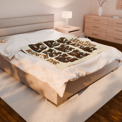 Grab Your Leathers Ride Or Die Dragon Velveteen Blanket - Perfect for Book Lovers, Gifts for Sisters, Home Decor, Reading Nook, Cozy Nights All Over Prints Printify