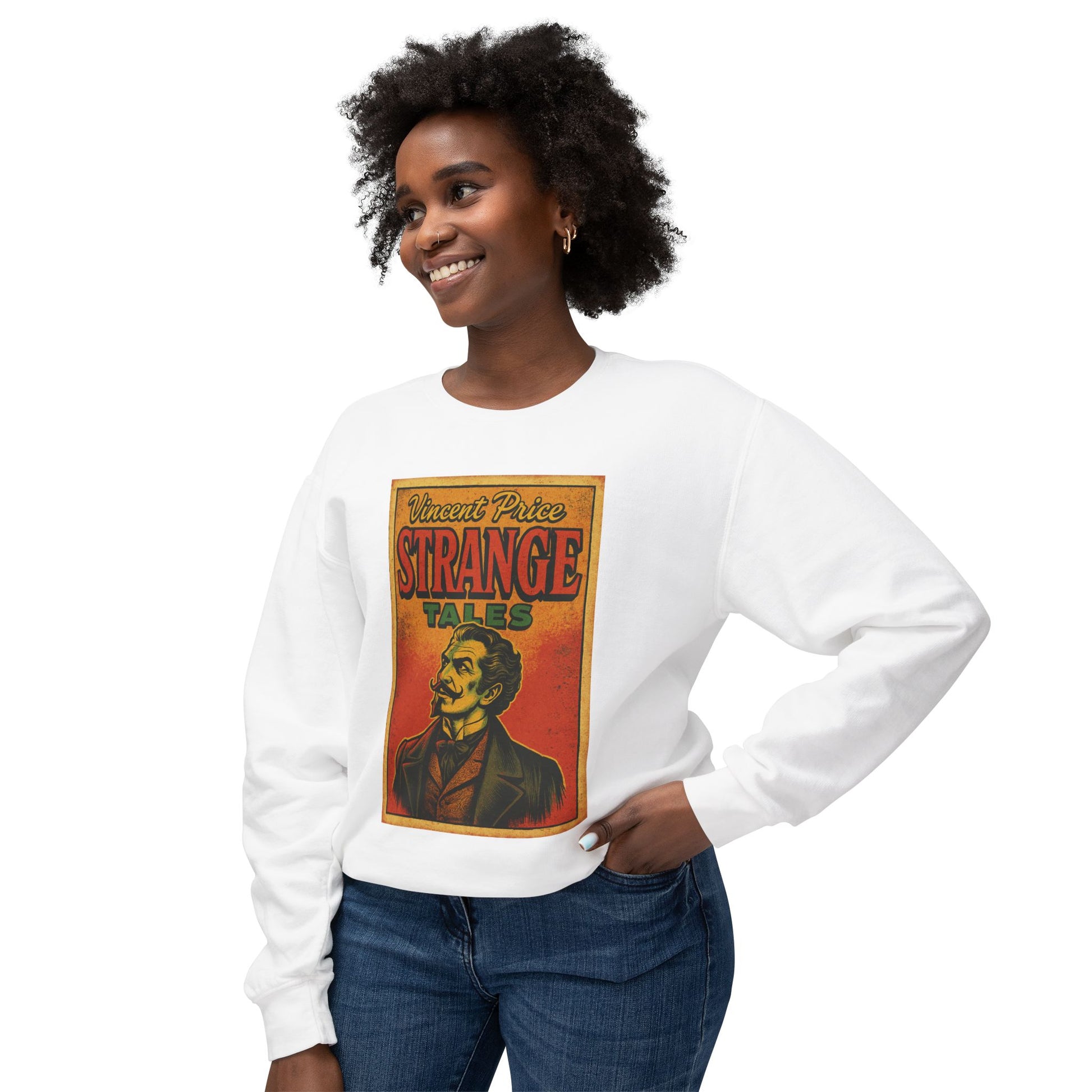 Vincent Price Vintage-Inspired Crewneck Sweatshirt - Perfect Gift for Book Lovers, Halloween, Casual Wear, Literary Enthusiasts, Cozy Layer Sweatshirt Printify