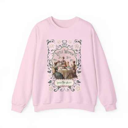 Little Women Sweatshirt, Louisa May Alcott Historical Romance Sweater, Bookish Literary Fan Art Gift, Gift for Her, Bookclub Crewneck Shirt Sweatshirt Printify S Light Pink 