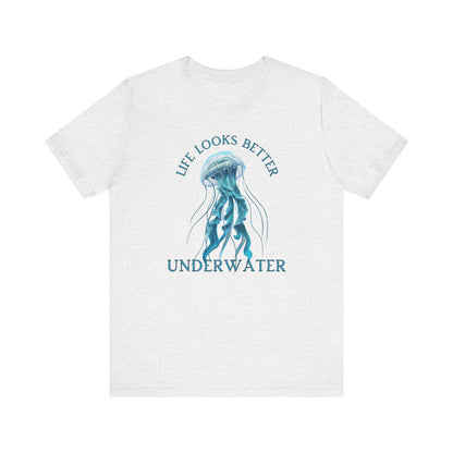 Scuba Diving Gift, Snorkel Tee, Scuba Diving Shirt, Scuba Diver Gift, Ocean Lover TShirt, Gifts For Scuba Divers, Diving Shirt Water Fun Te T-Shirt Printify Ash XS 