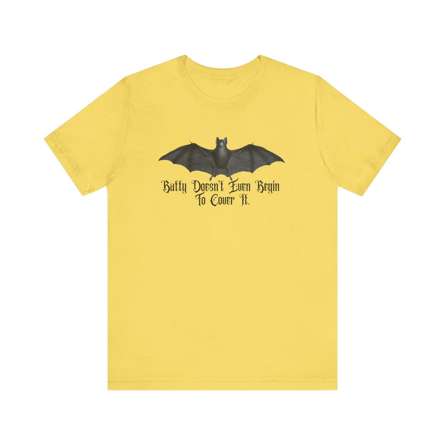 Halloween Vintage Flying Bat TShirt, Spooky Season Tee, Trick or Treating Shirt, Halloween Party T-Shirt, Batty & Funny T Shirt T-Shirt Printify Maize Yellow XS 