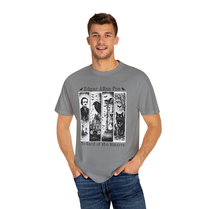 Edgar Allan Poe T-Shirt Gothic Graphic Tee The Raven Nevermore Quote Horror Literature Shirt Dark Academia Aesthetic Halloween Party Gift