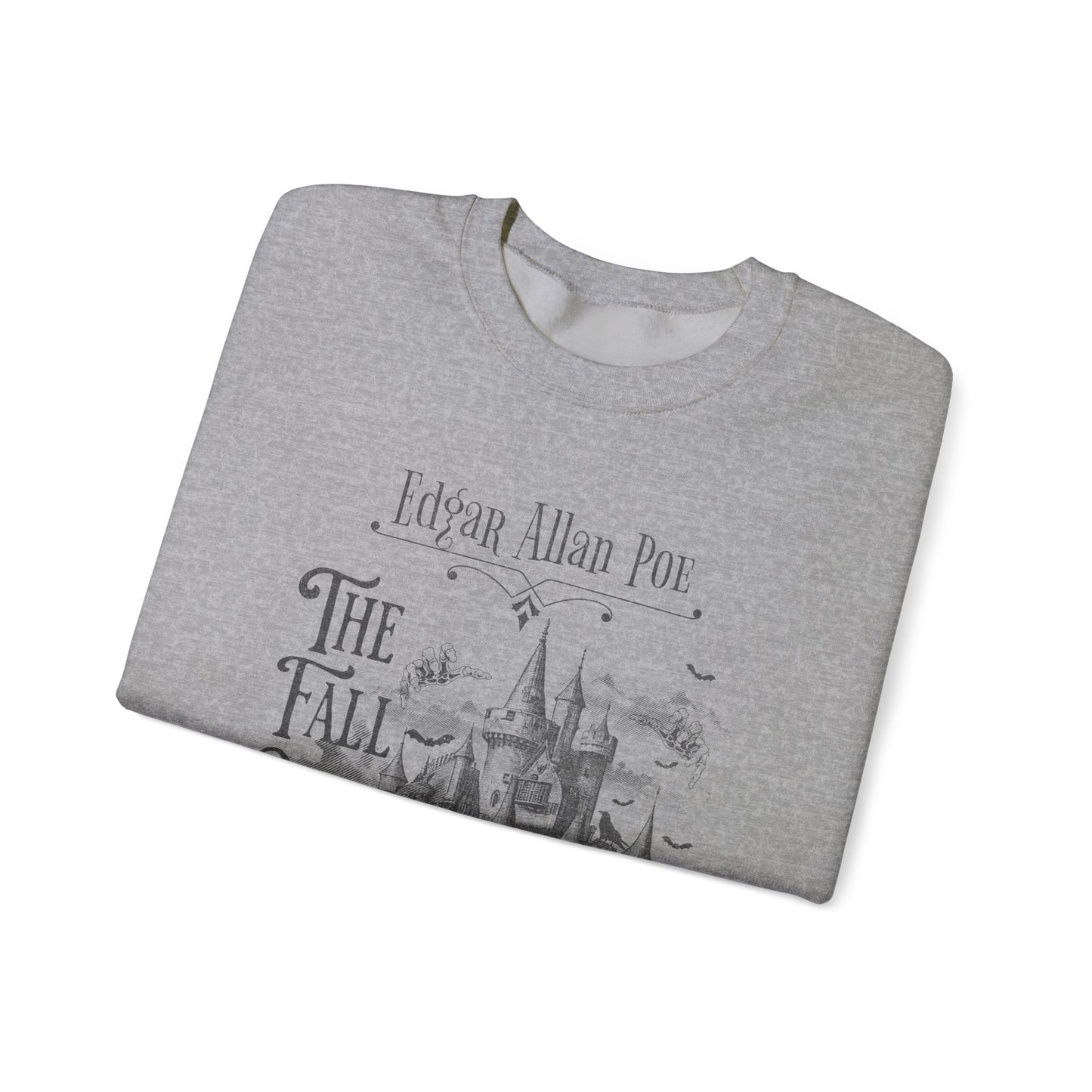 Edgar Allan Poe Sweatshirt Fall Of The House Of Usher Dark Academia Book Lover Gift Haunting Poetry Gothic Horror Merch Gift For Teacher Sweatshirt Printify   