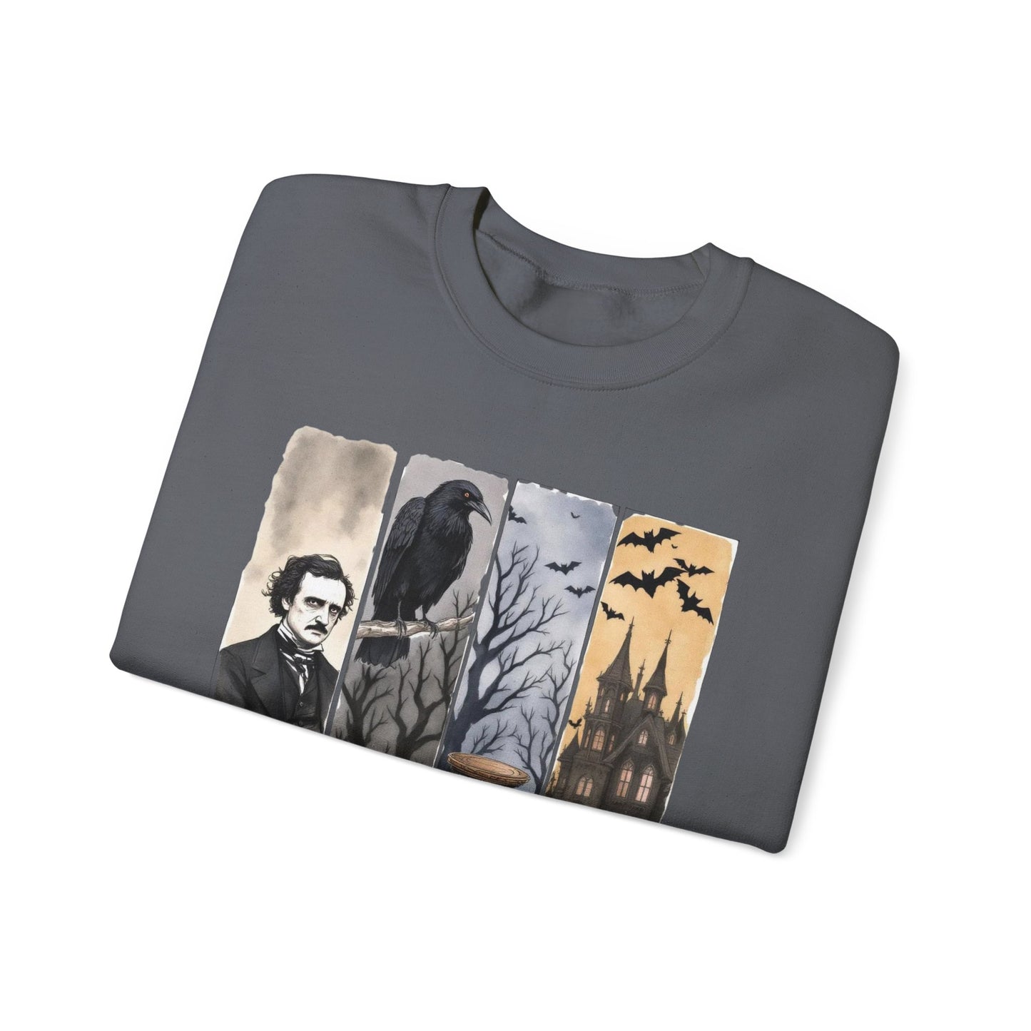 Edgar Allan Poe Sweatshirt The Raven Nevermore Gothic Horror Sweater Dark Academia Macabre Halloween Gift for Book Lovers Birthday Christmas