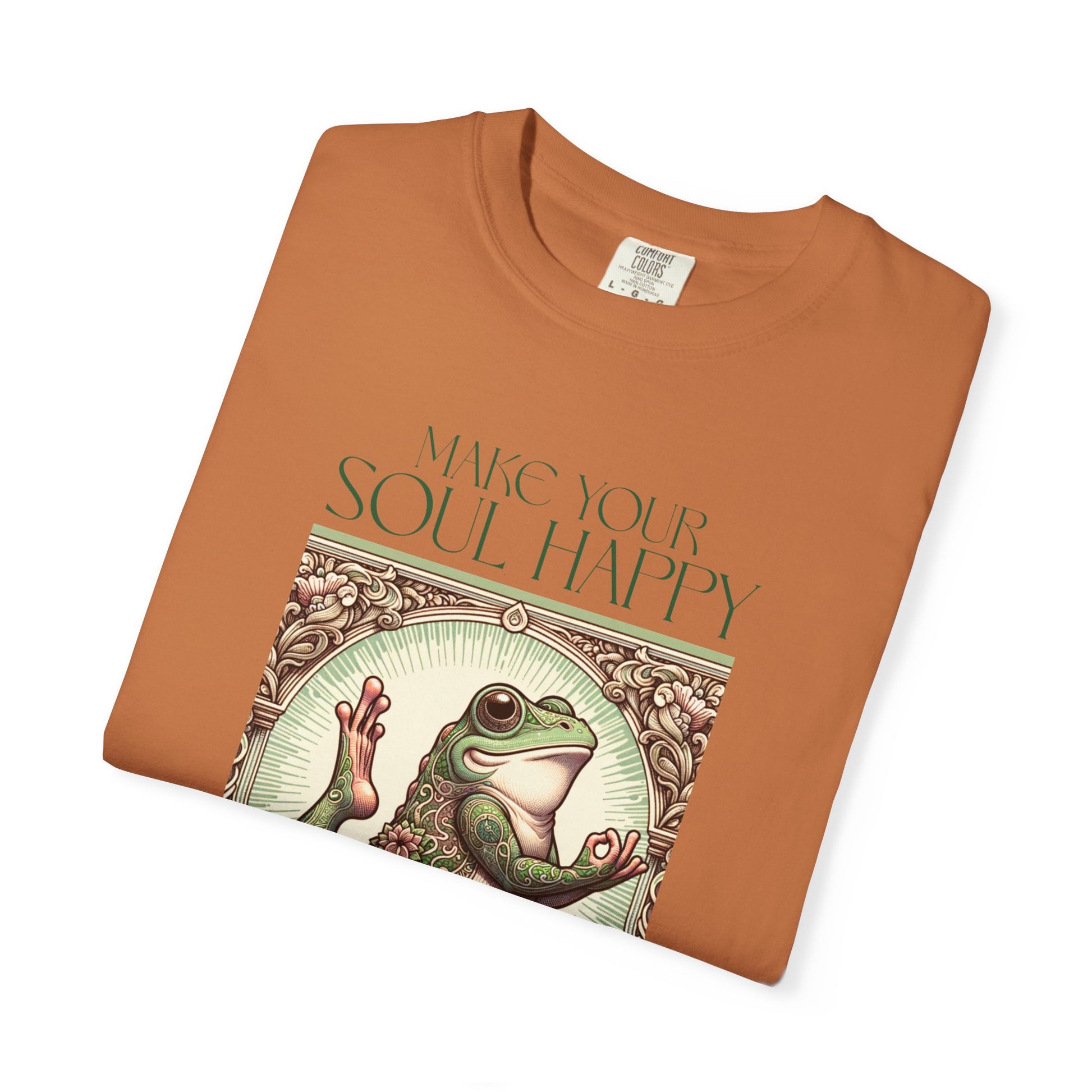 Yoga Frog Make Your Soul Happy Green Unisex T-Shirt, Casual Wear, Highlander Fan Gift, Comfortable Graphic Tee T-Shirt Printify