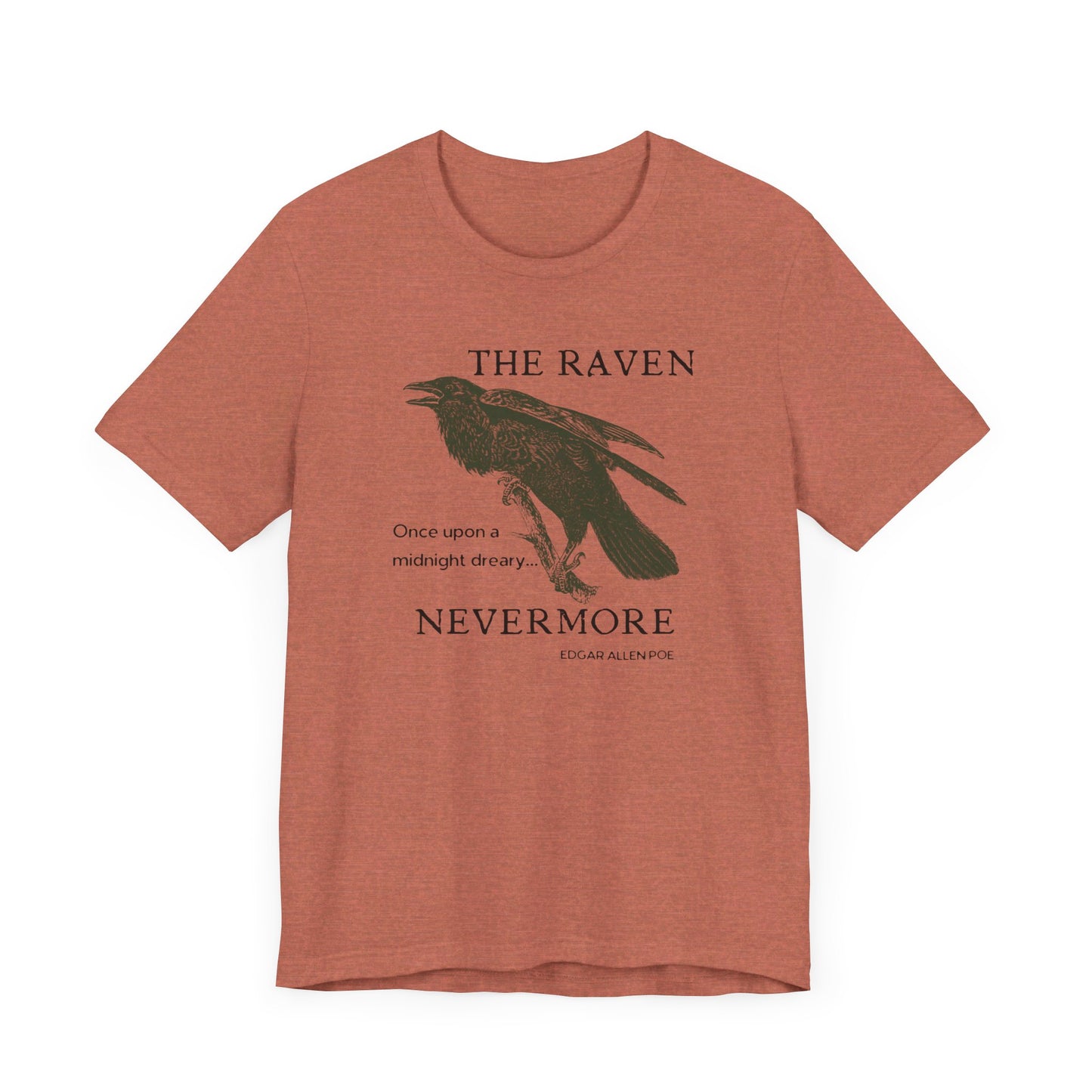 Halloween Vintage The Raven TShirt, Spooky Season Tee, Trick or Treating Shirt, Halloween Party T-Shirt, Edgar Allen Poe, Nevermore, Gothic T-Shirt Printify   