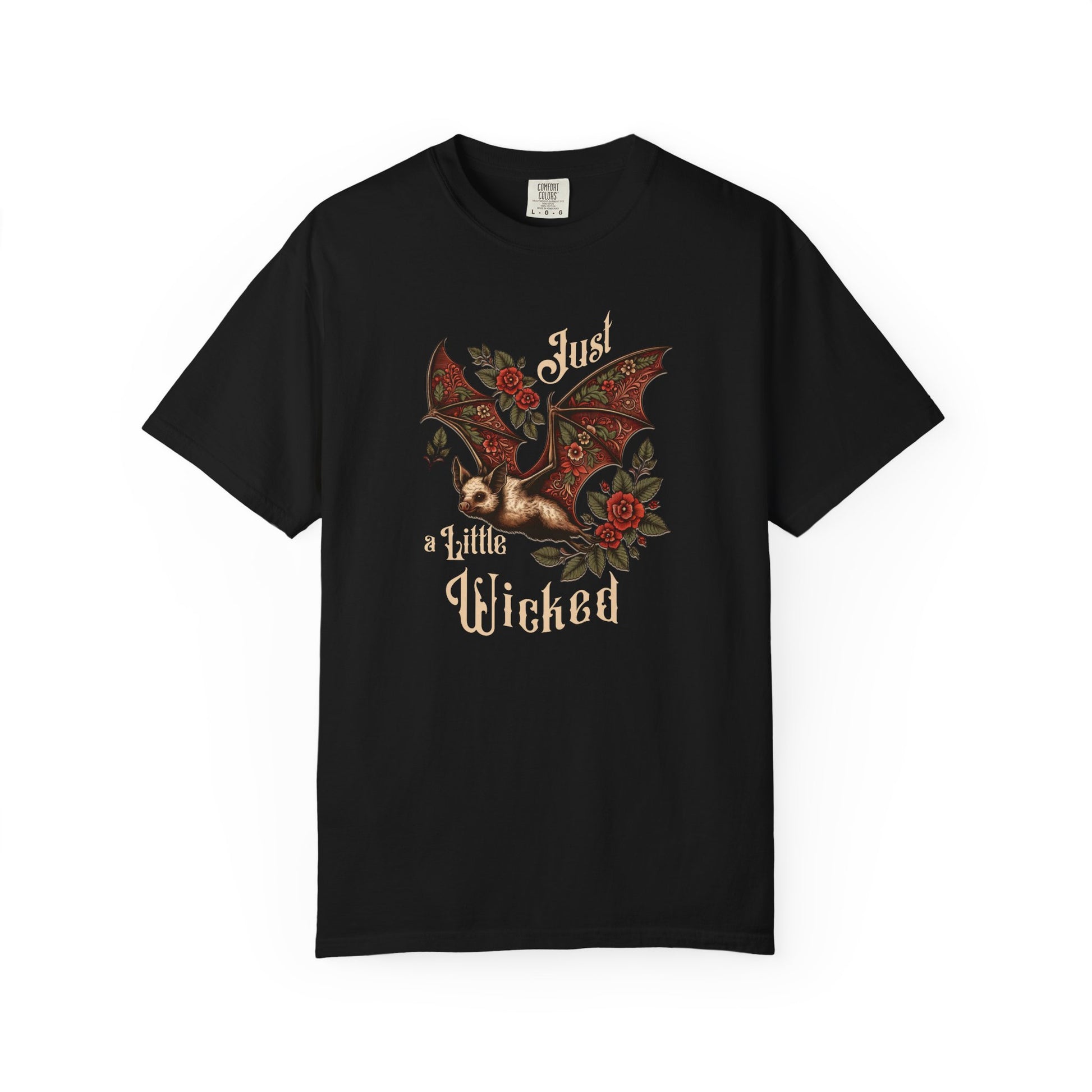 Bat Retro Goth TShirt Vintage Grunge Style Bat Shirt For Halloween Party Spooky Vibes Witchy Dark Academia Comfort Colors Oversized Shirt T-Shirt Printify Black S