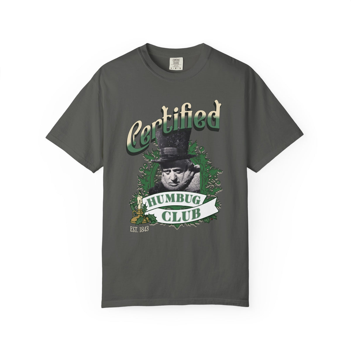 A Christmas Carol Shirt Certified Humbug Club T-Shirt | Vintage Style Unisex Tee for Holiday Fun, Christmas, Gift, Humor, T-Shirt Printify Pepper S