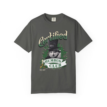 A Christmas Carol Shirt Certified Humbug Club T-Shirt | Vintage Style Unisex Tee for Holiday Fun, Christmas, Gift, Humor, T-Shirt Printify Pepper S