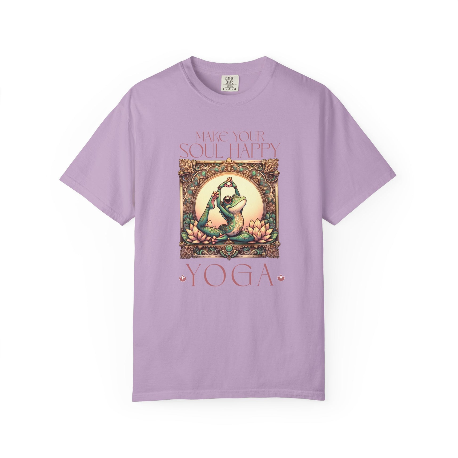 Yoga Frog Make Your Soul Happy Unisex T-Shirt, Casual Wear, Highlander Fan Gift, T-Shirt Printify Orchid S